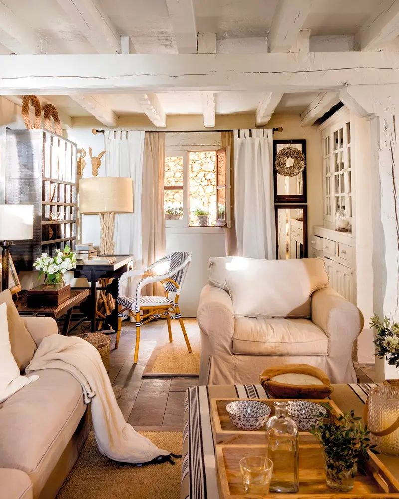 deco salon campagne bois