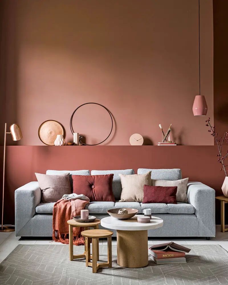 deco salon gris terracotta