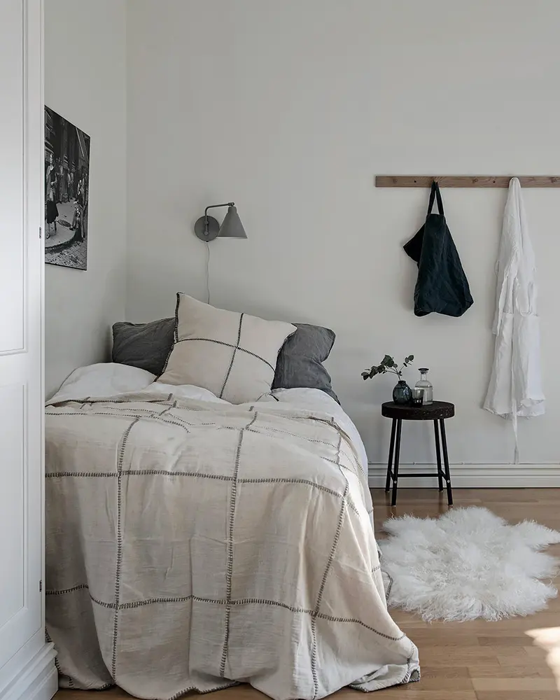 deco studio scandinave noir blanc chambre