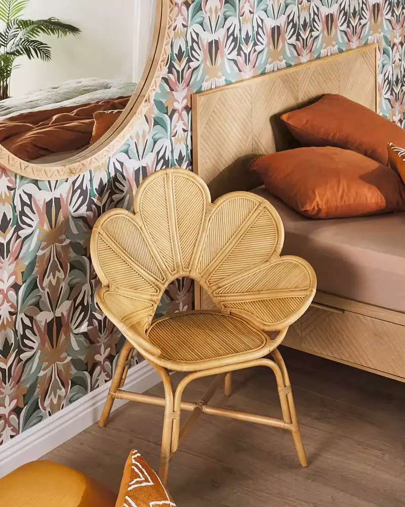 fauteuil rotin fleur