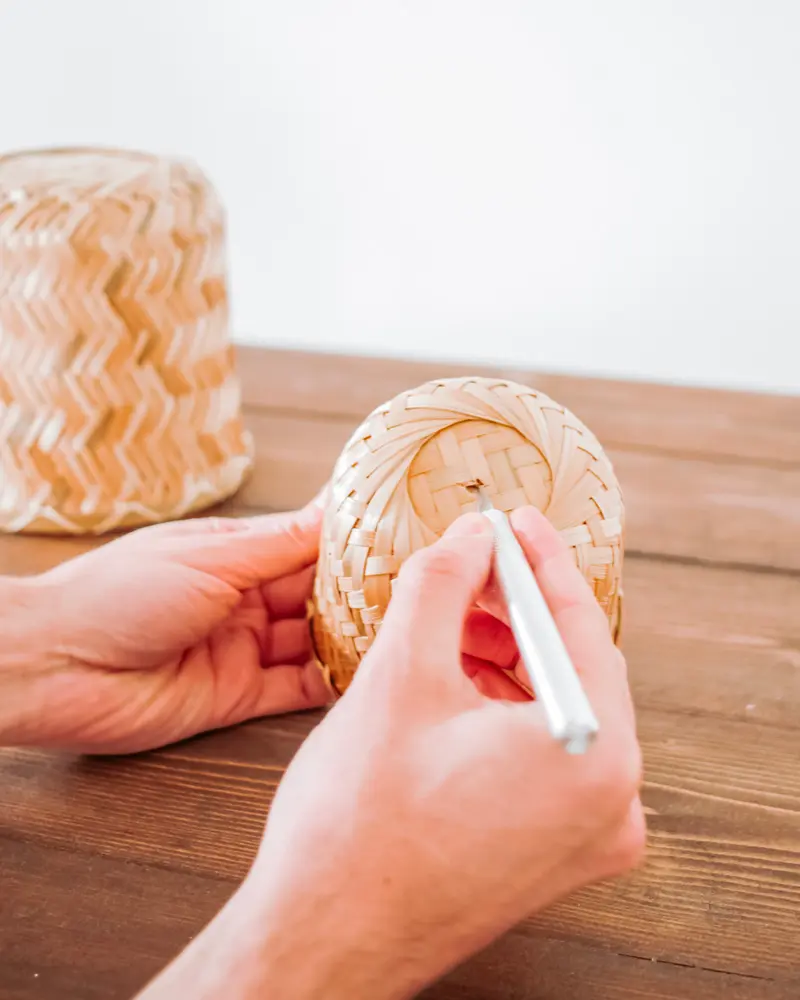 lampe ikea hack panier klynnon étape 2