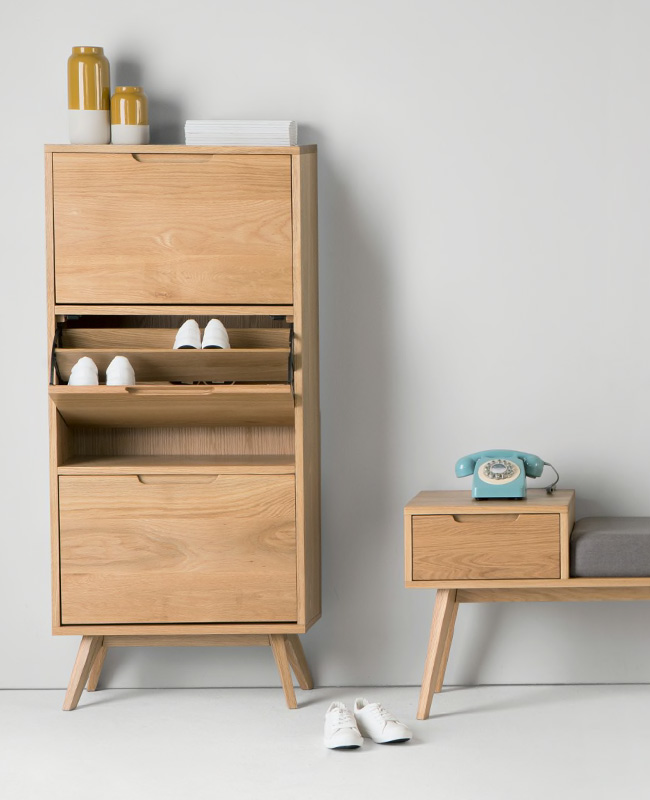 meuble chaussure vintage bois