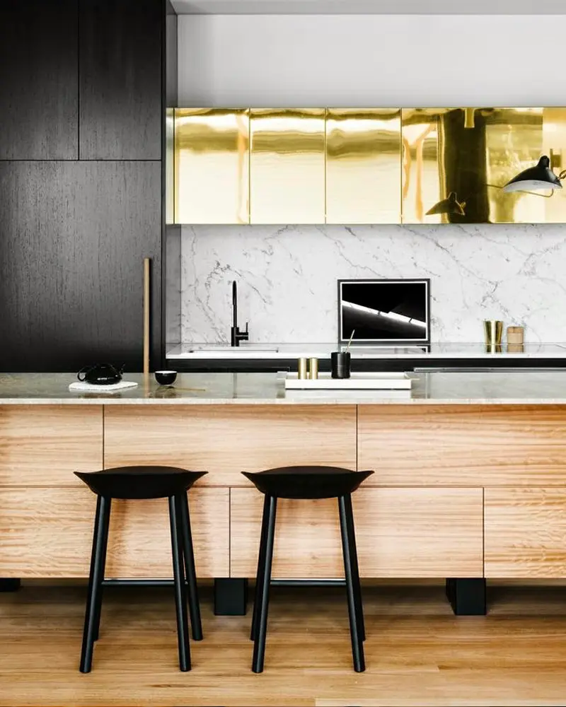 meuble cuisine dore