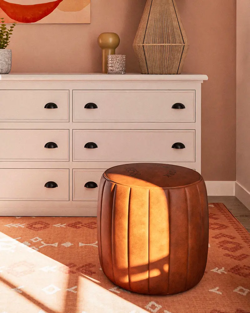 pouf cuir