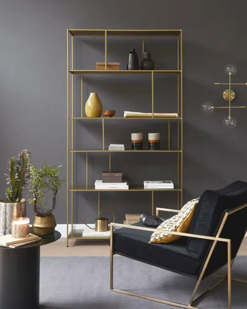 etagere metal dore
