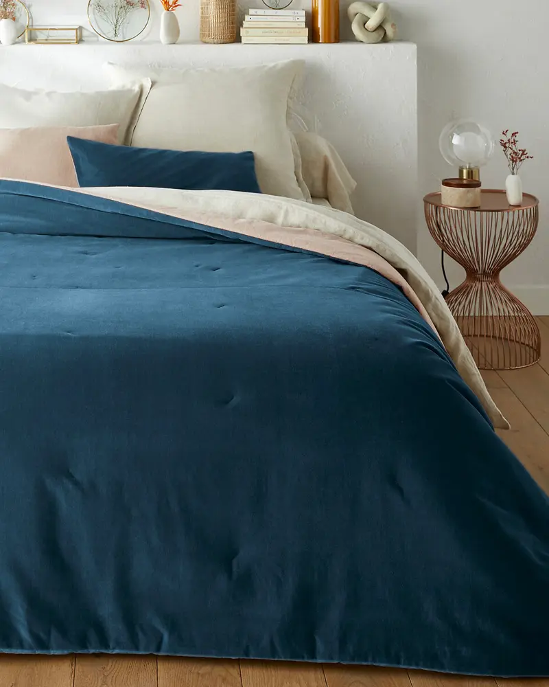 boutis velours bleu