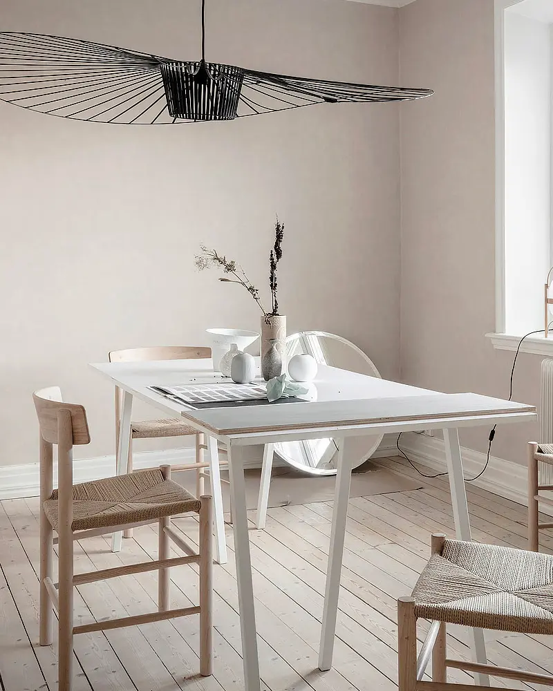 deco appartement zen japandi scandinave beige salle a manger