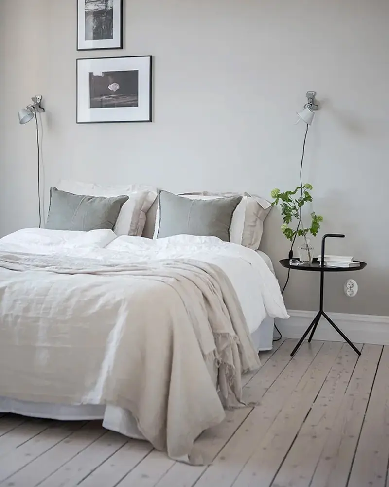 deco appartement moderne gris beige chambre