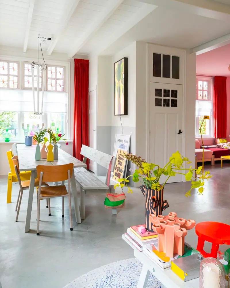 deco appartement moderne rose salle a manger