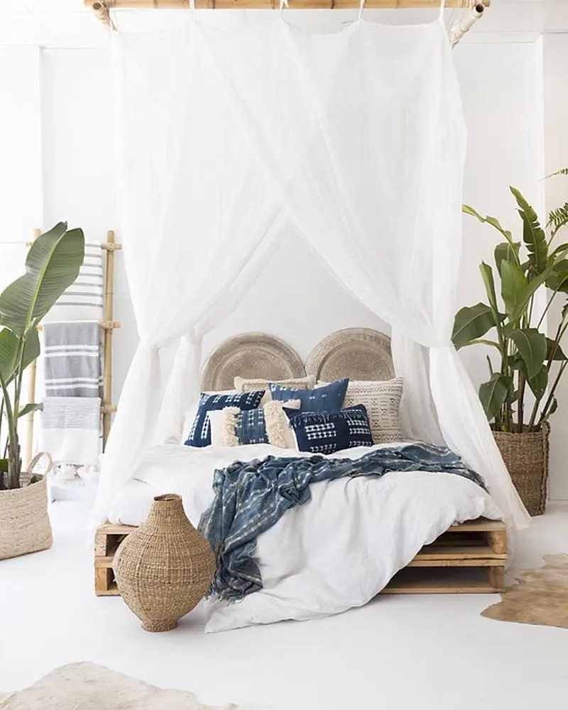 deco chambre bord de mer bleu blanc