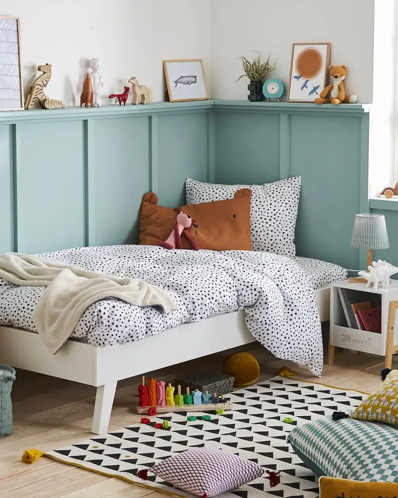 deco chambre enfant scandinave vert