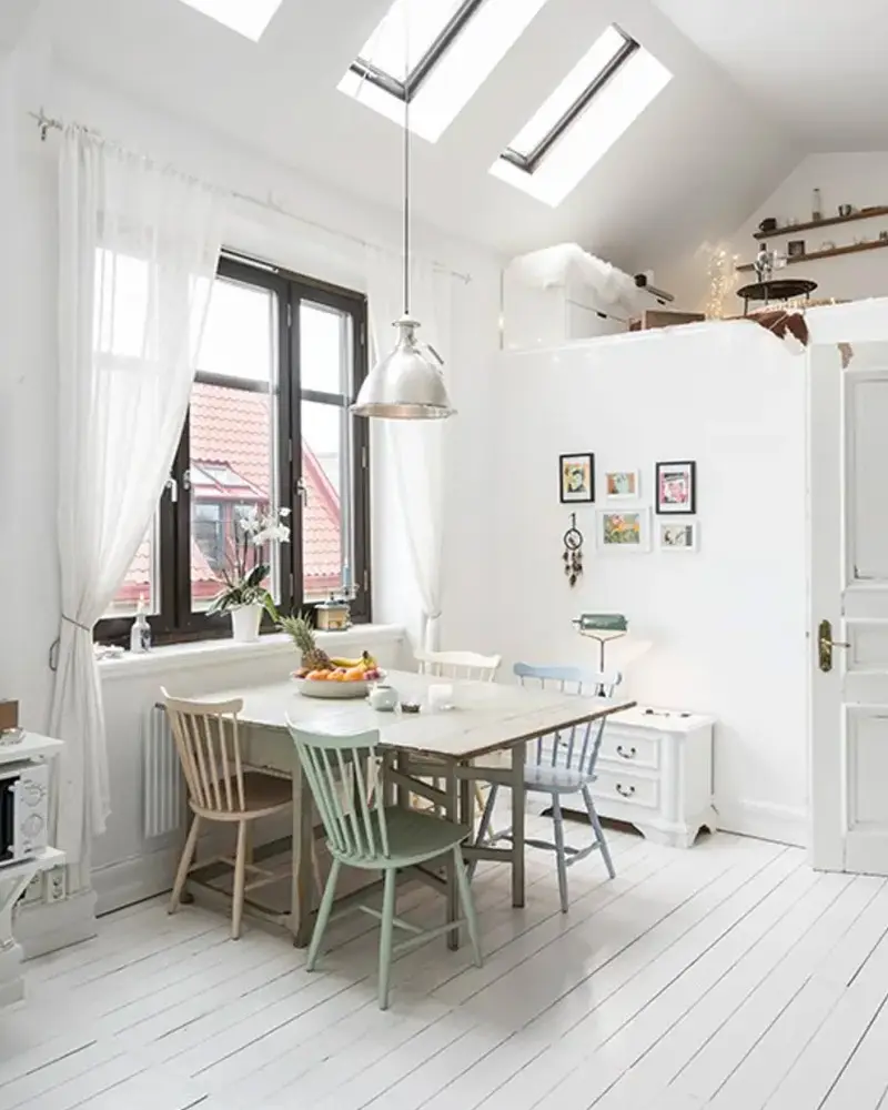 deco salle a manger scandinave blanc pastel