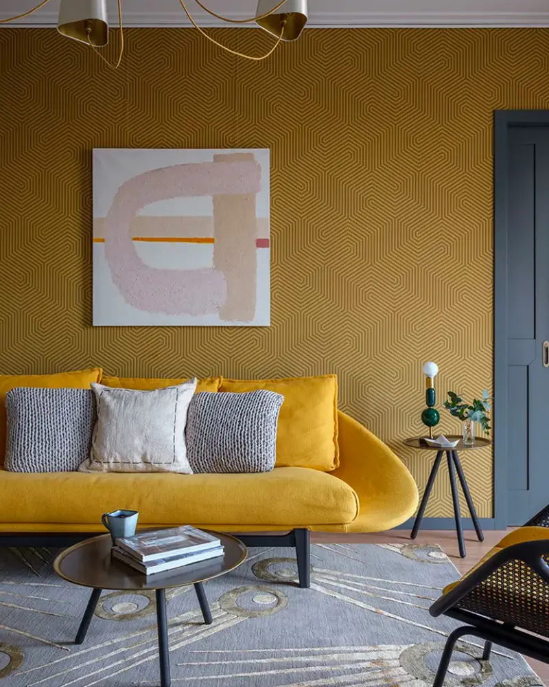 deco salon vintage jaune