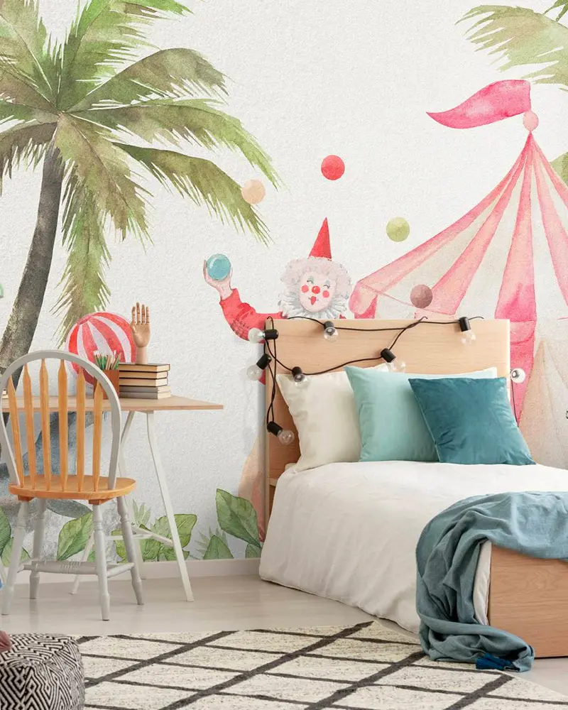papier peint panoramique cirque deco chambre enfant