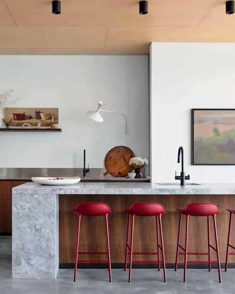 tabouret bar form rouge deco cuisine