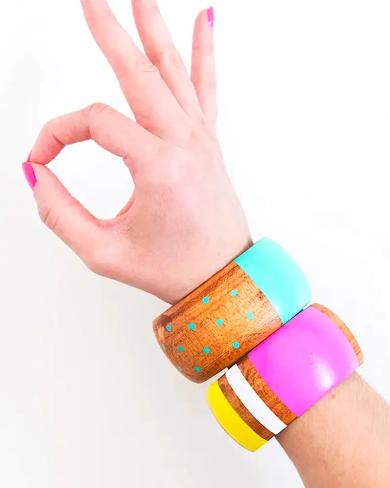 bracelet jonc peinture diy