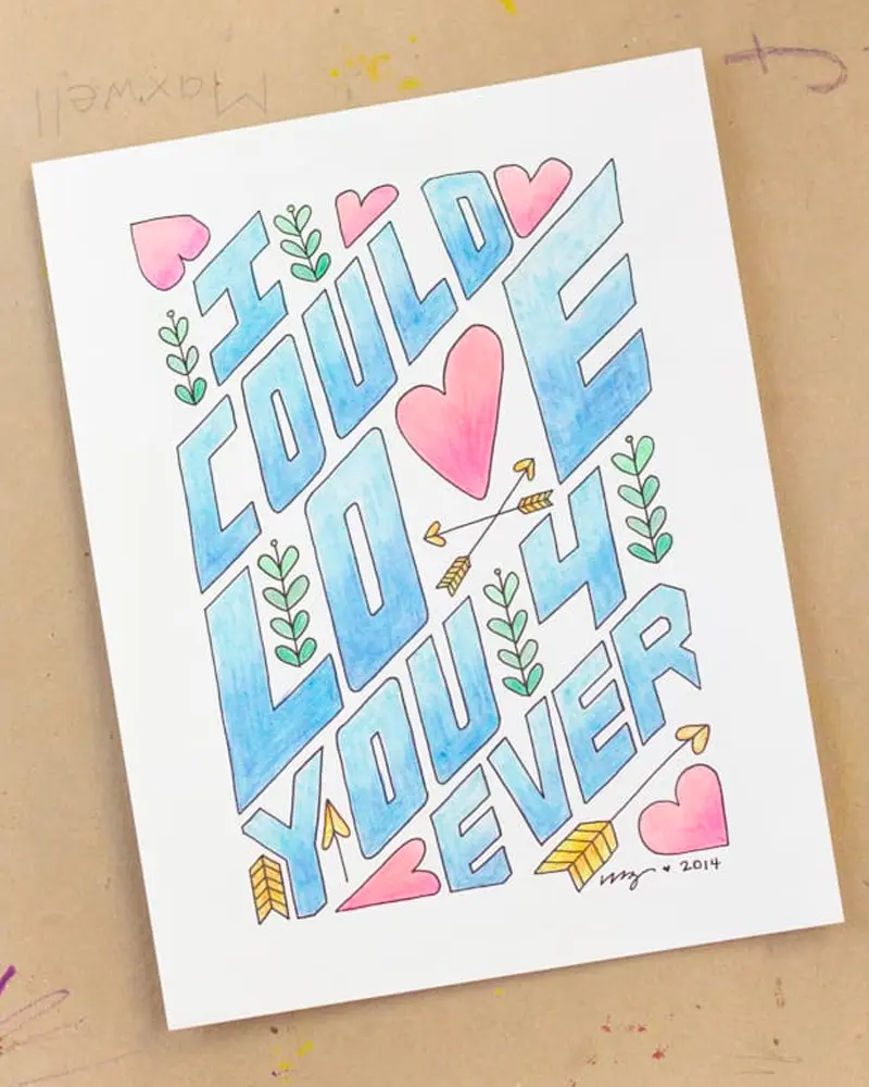 coloriage message diy enfant saint valentin