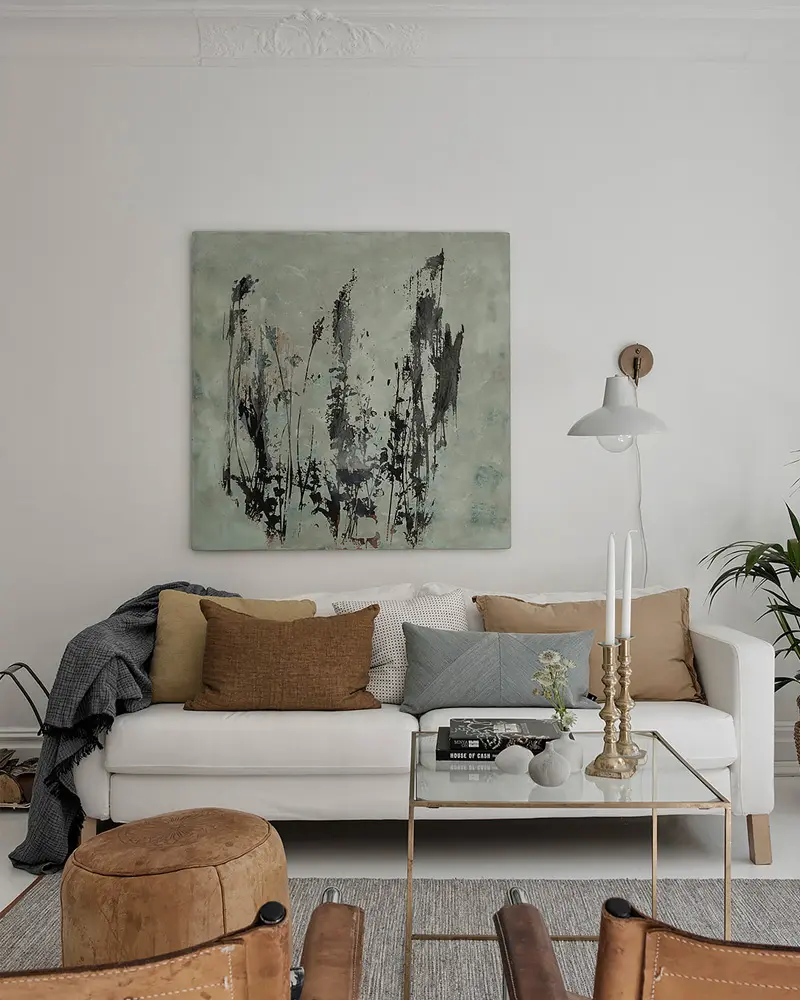 deco appartement blanc papier peint salon