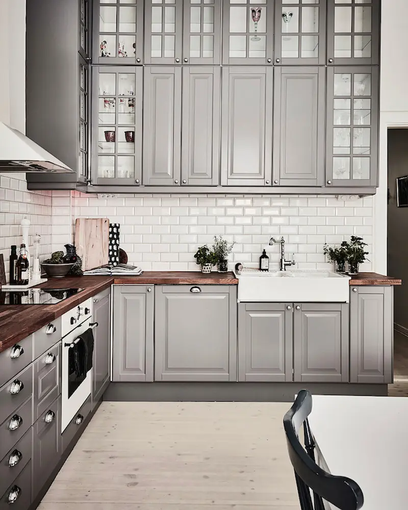 deco appartement chic gris cuisine