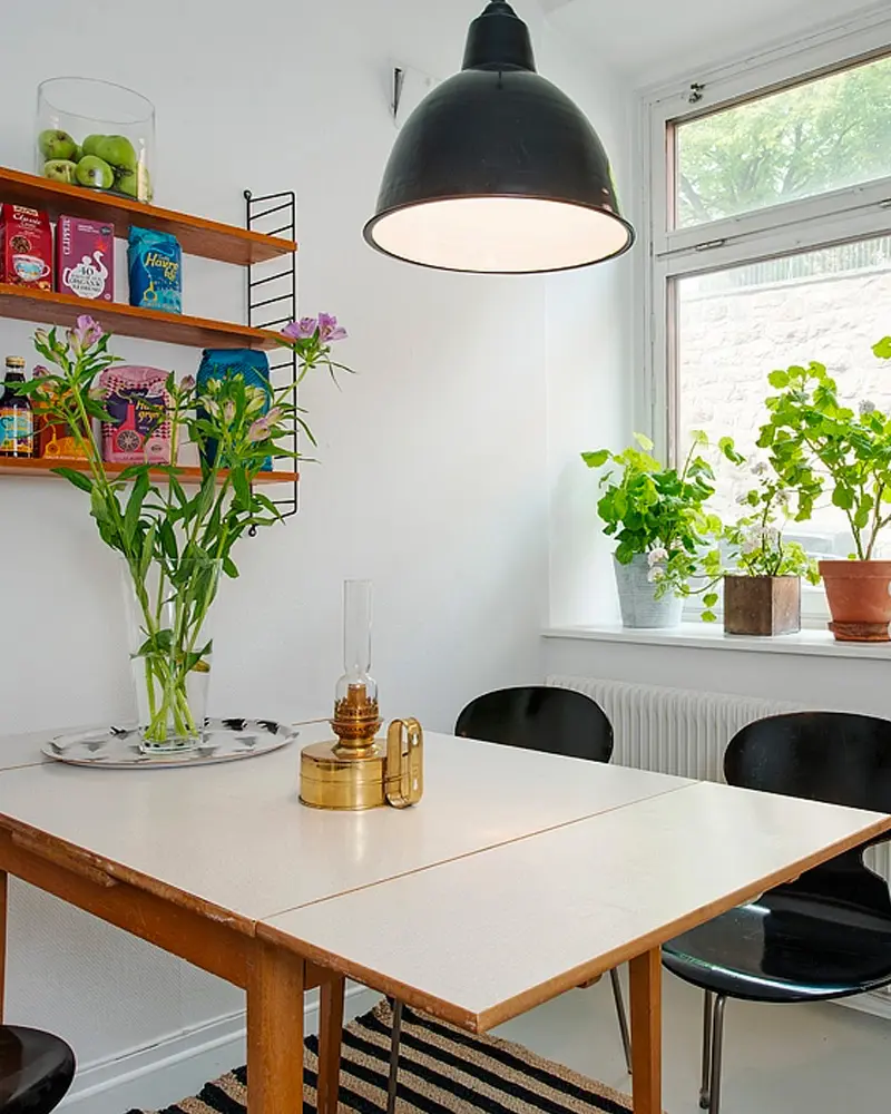 deco appartement vintage vegetal salle a manger