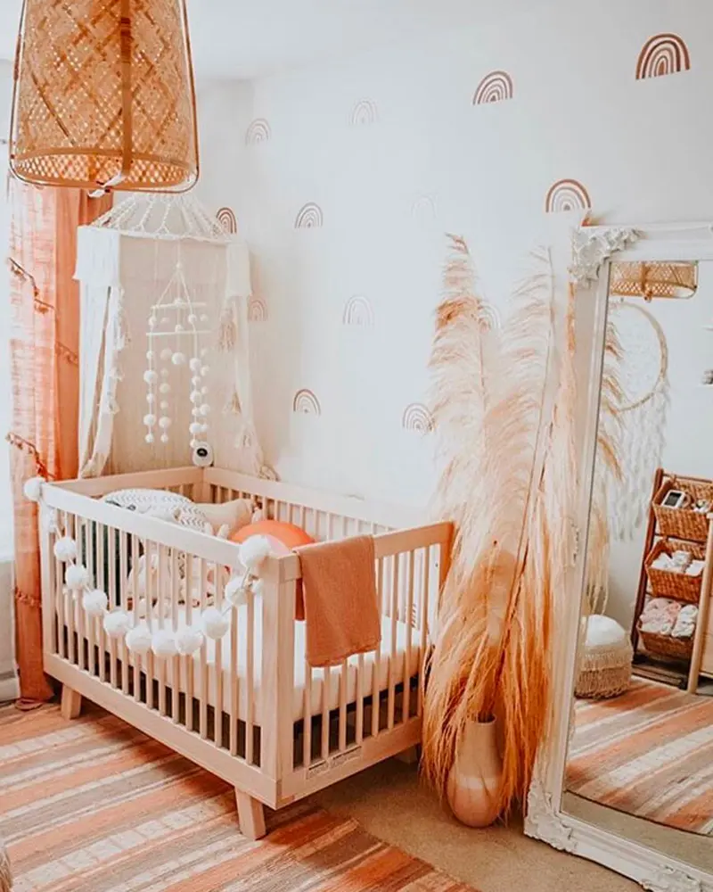 deco chambre bebe rose boheme