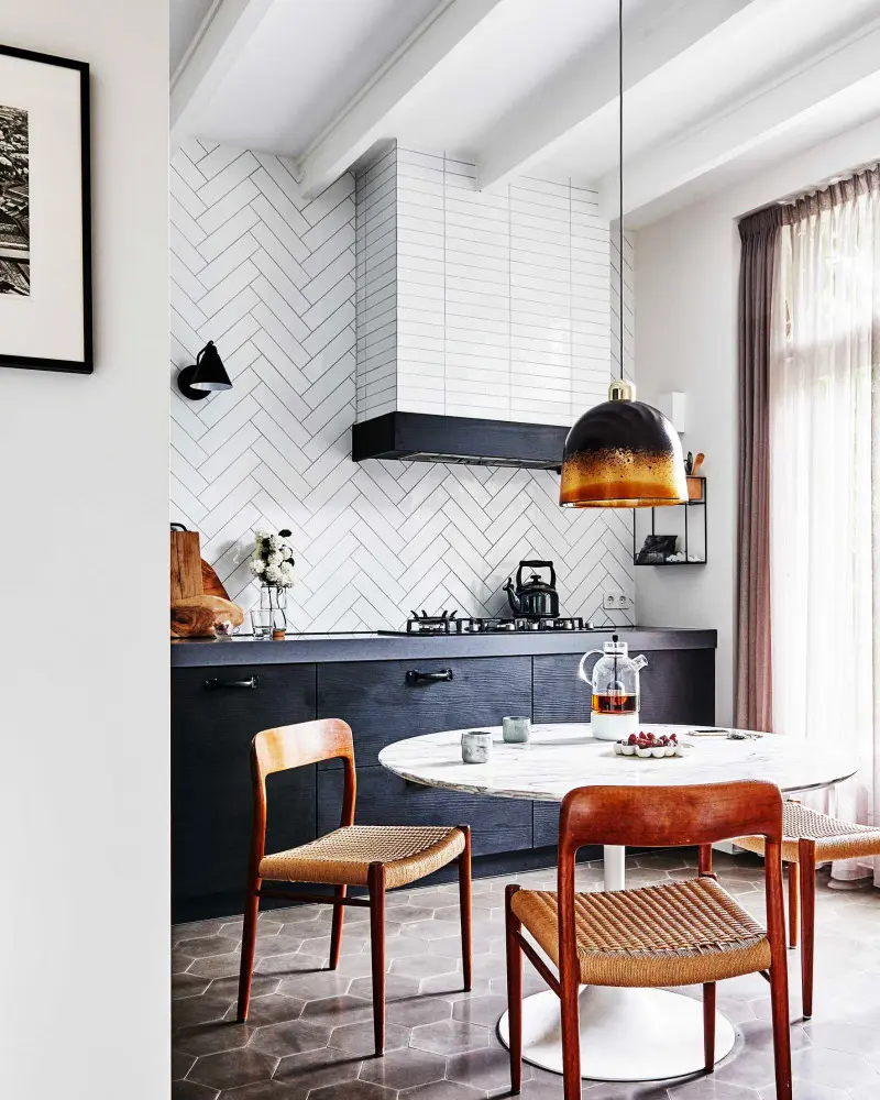 deco cuisine moderne sol terre cuite