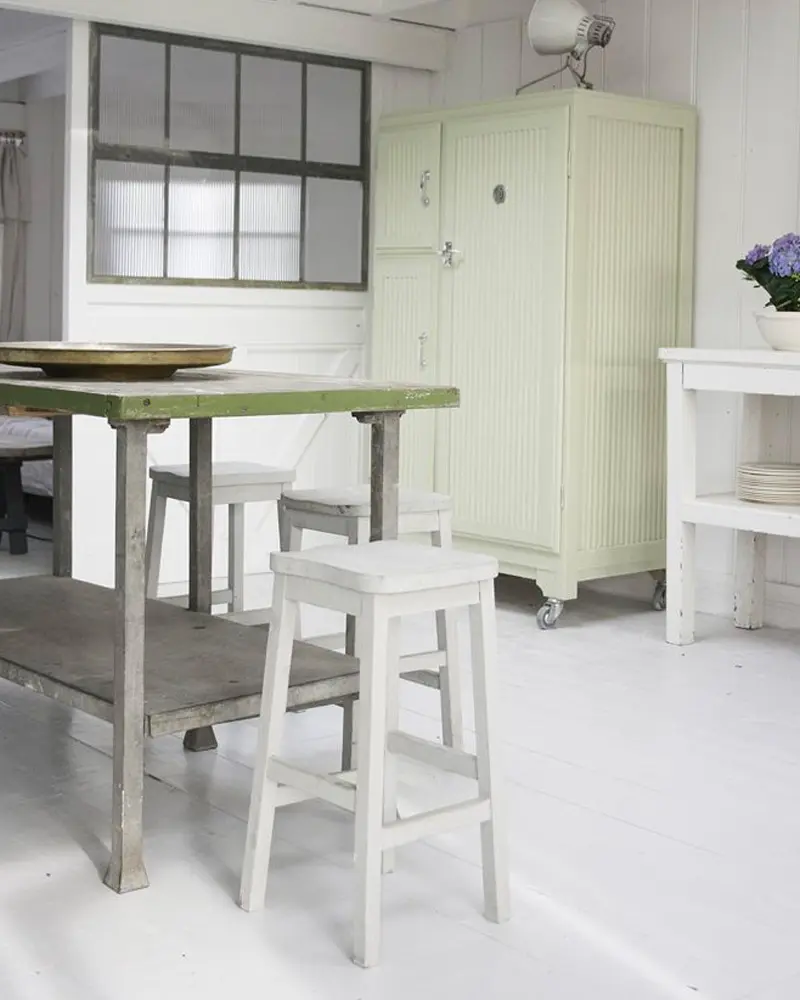 deco maison industrielle chic blanche cuisine