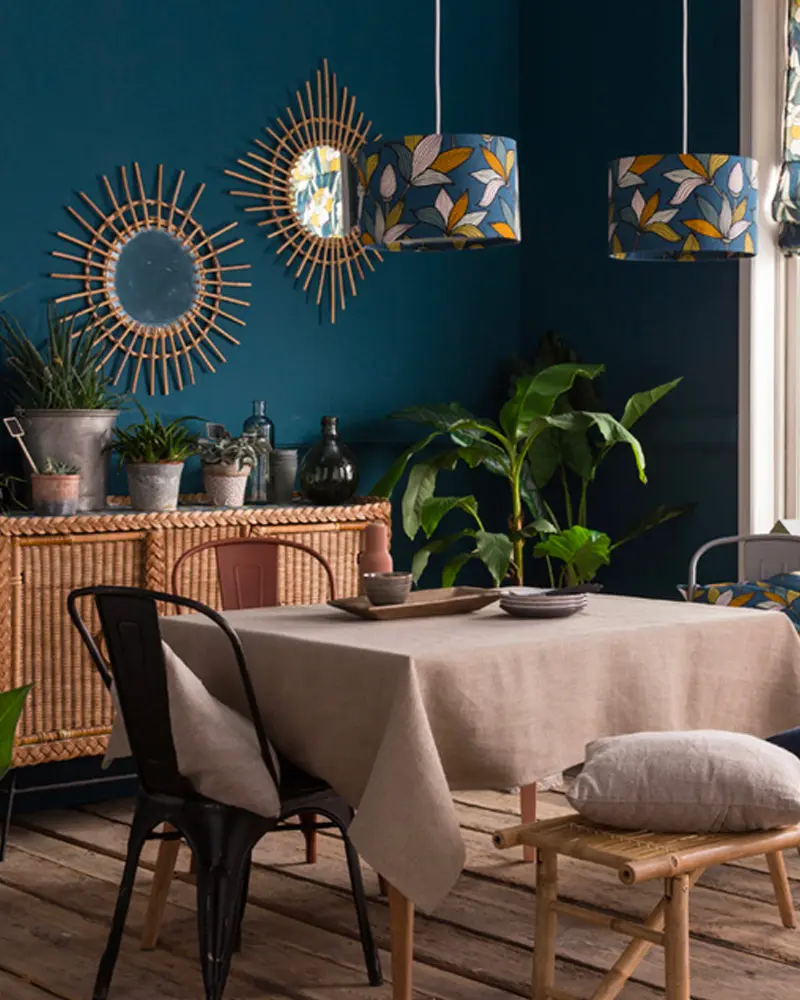 deco salle a manger tropicale bleu