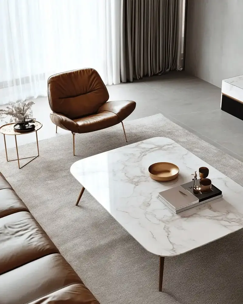 deco salon table basse marbre
