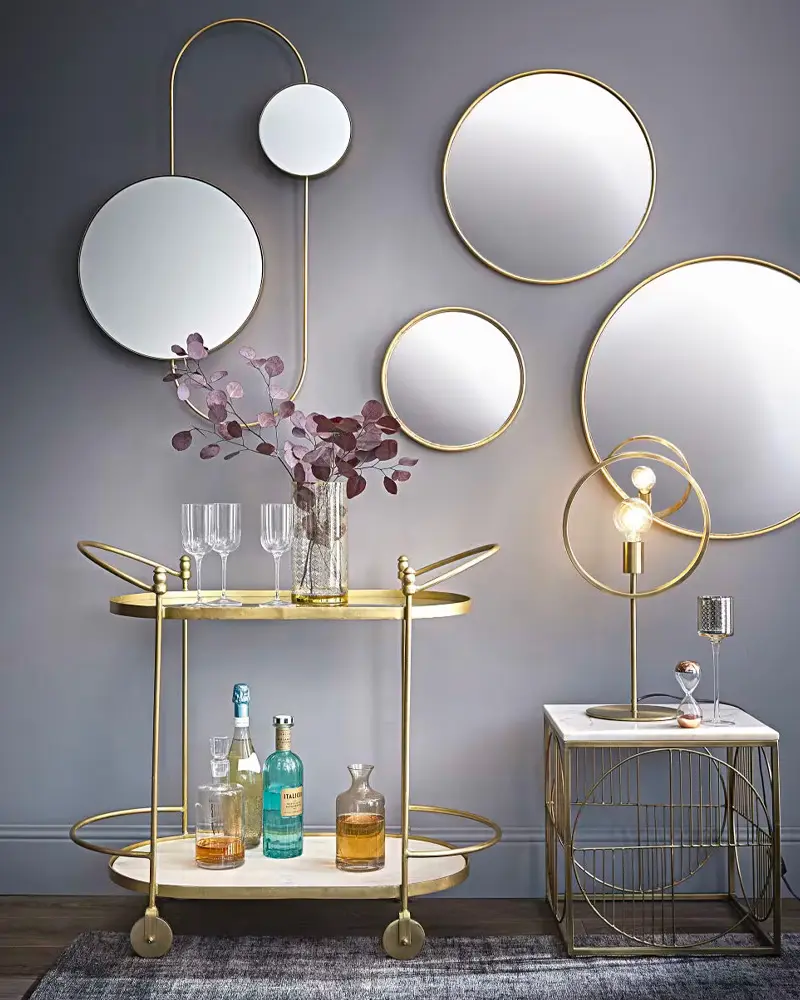 desserte chic metal dore