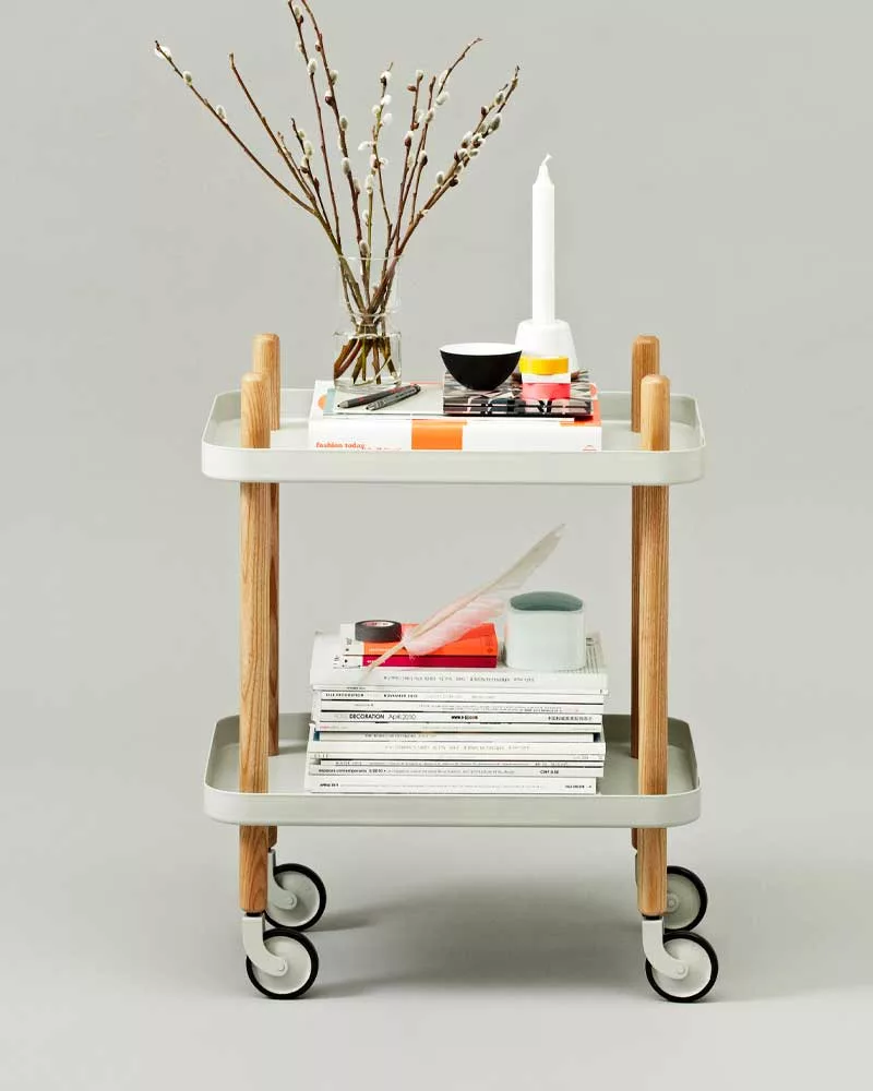 desserte scandinave bois metal gris