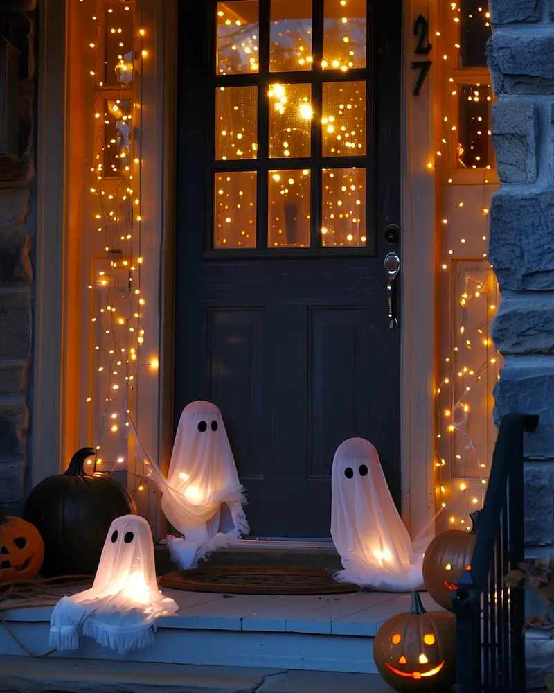 fantômes diy deco porte halloween