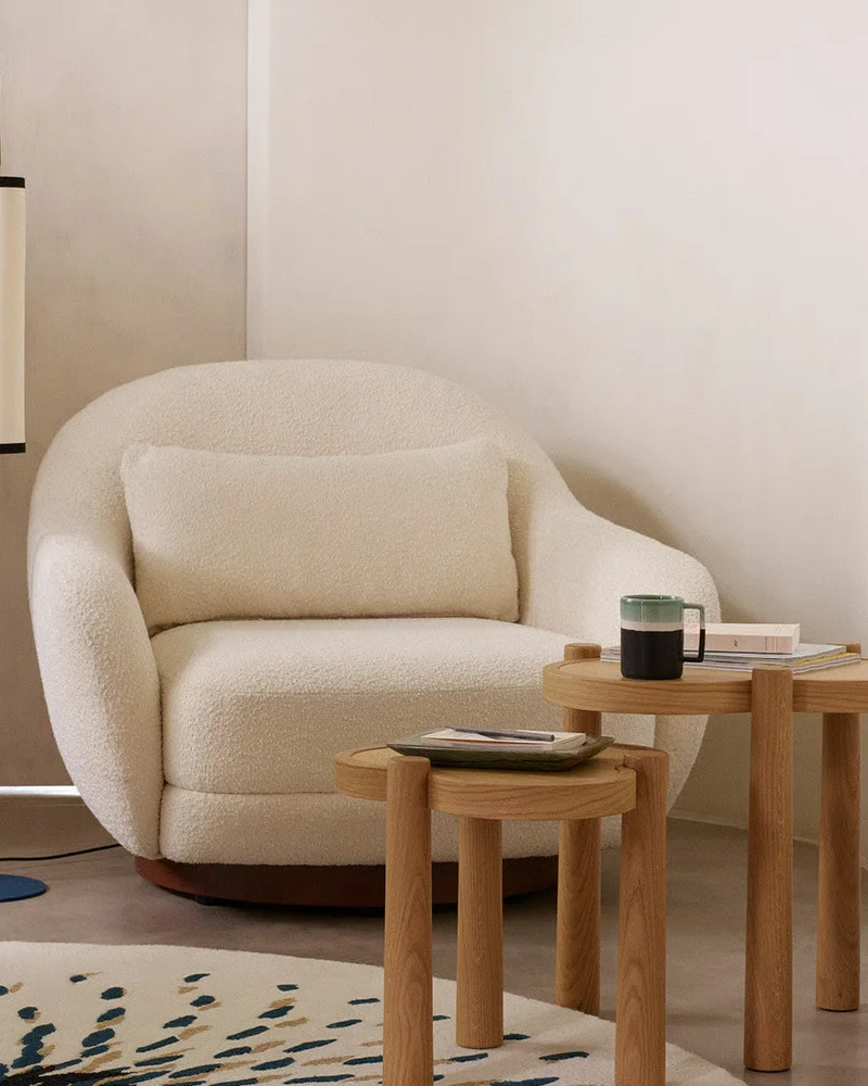 Fauteuil bouclette pivotant madeindesign.com
