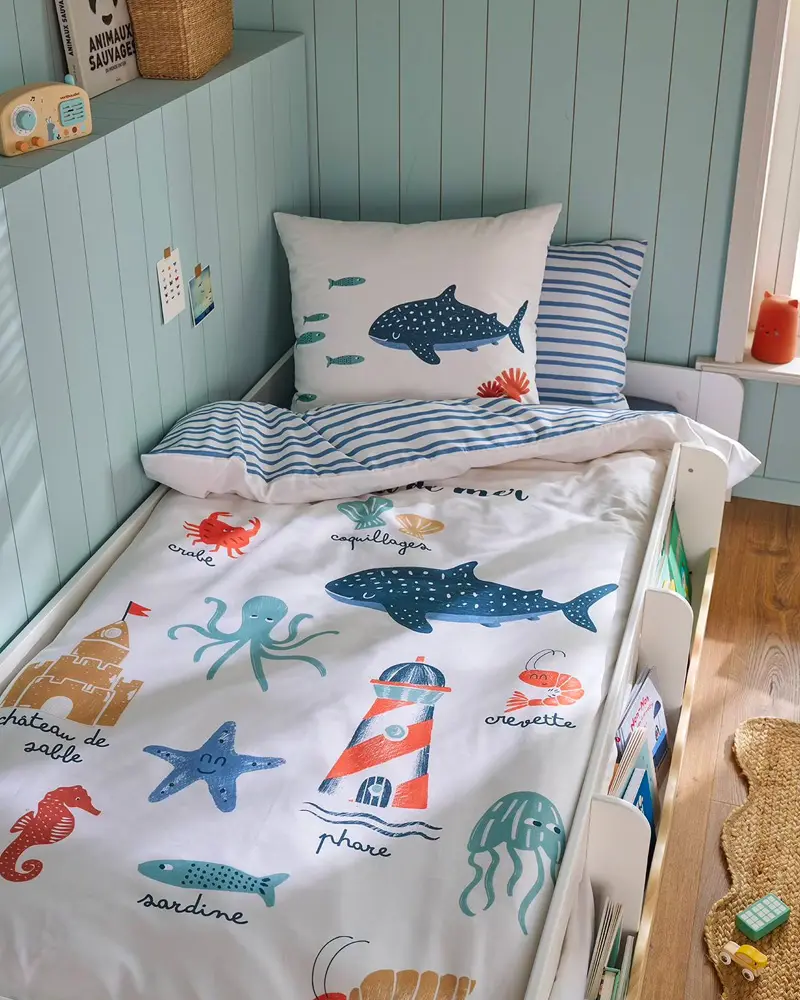 linge de lit bord de mer deco chambre enfant