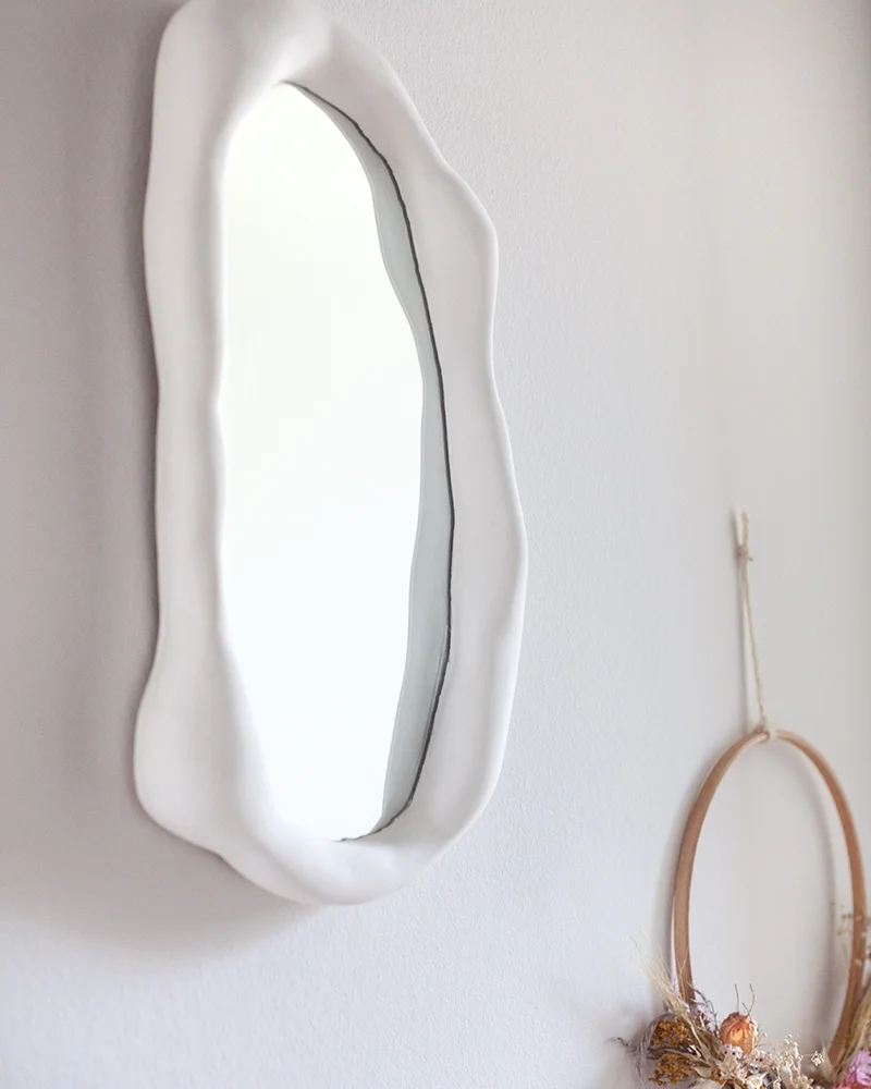 miroir organique blanc diy
