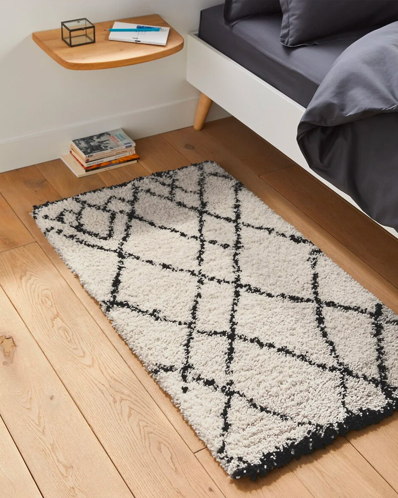 tapis motif berbere noir blanc