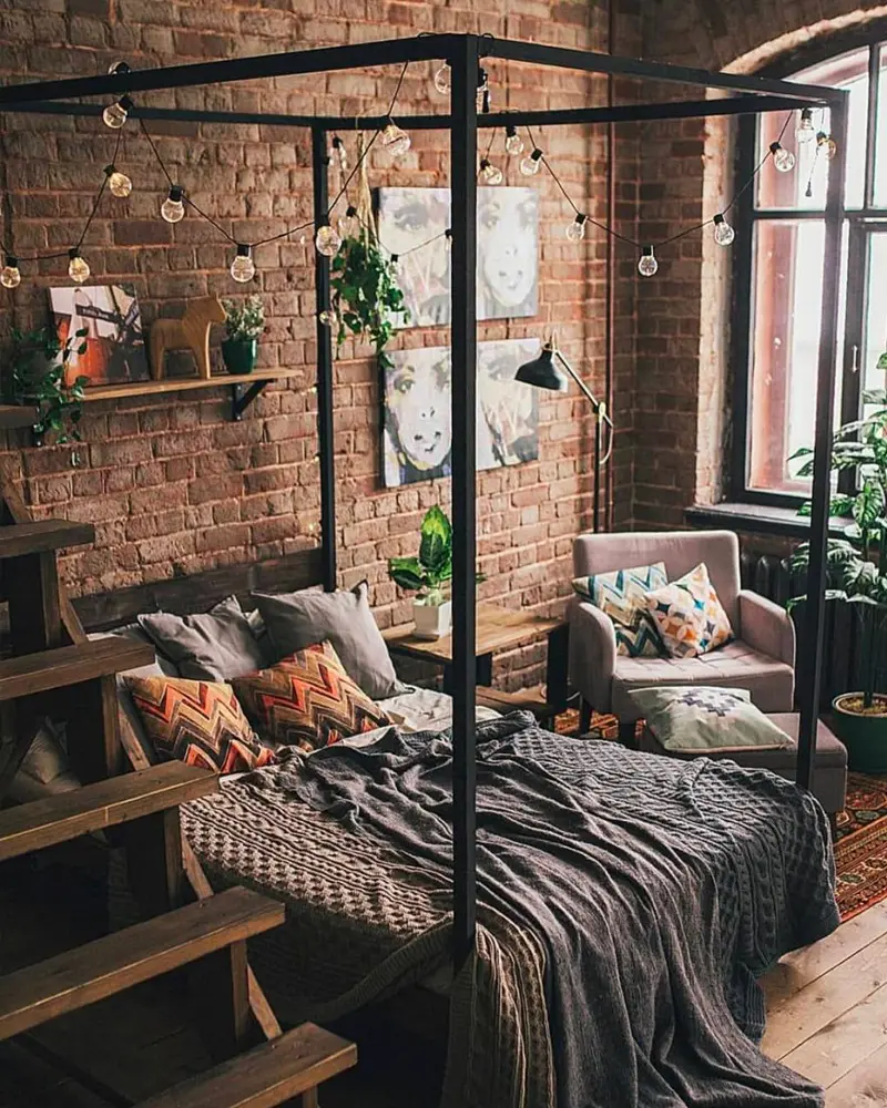 deco chambre industrielle rouge