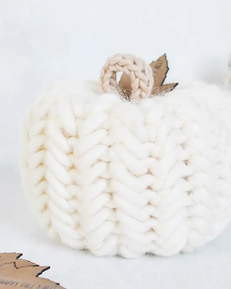 citrouille crochet diy halloween blanche
