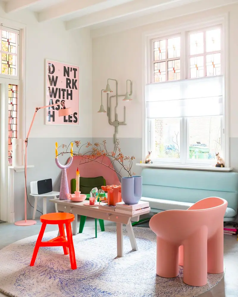 deco appartement moderne rose salon