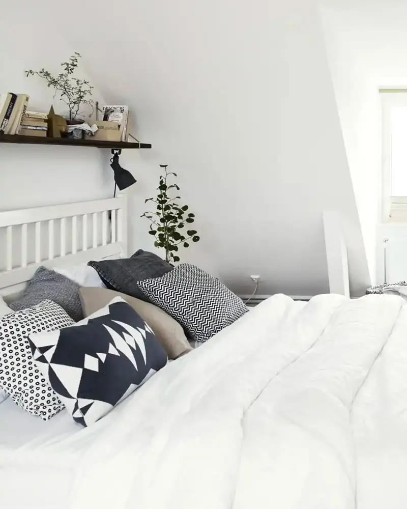 deco appartement scandinave nature noir blanc chambre