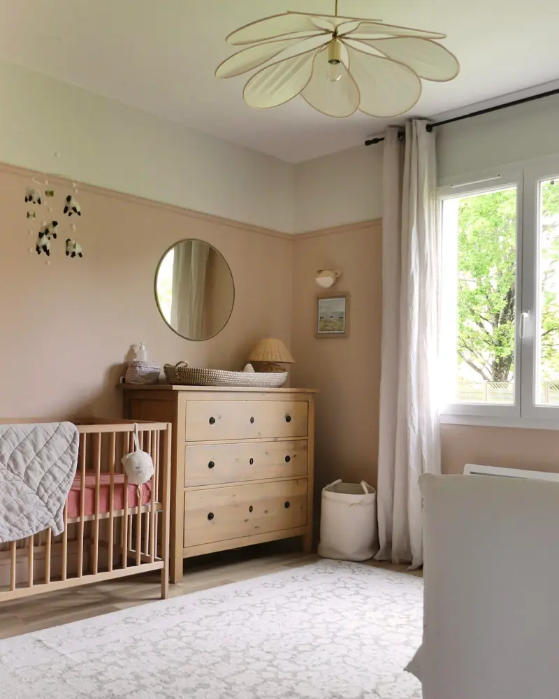 deco chambre bebe rose beige