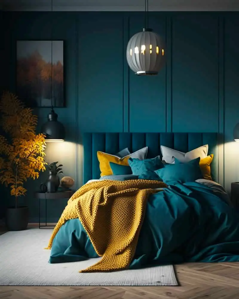 deco chambre bleu jaune