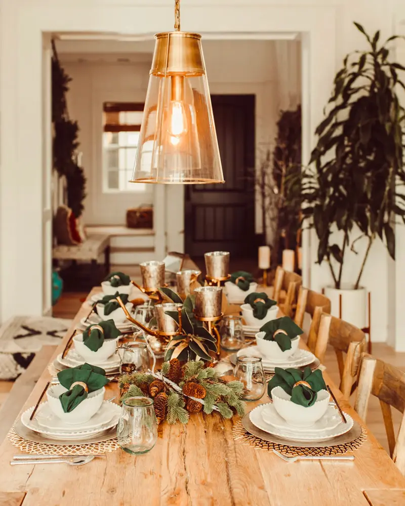 deco table noel chic bois