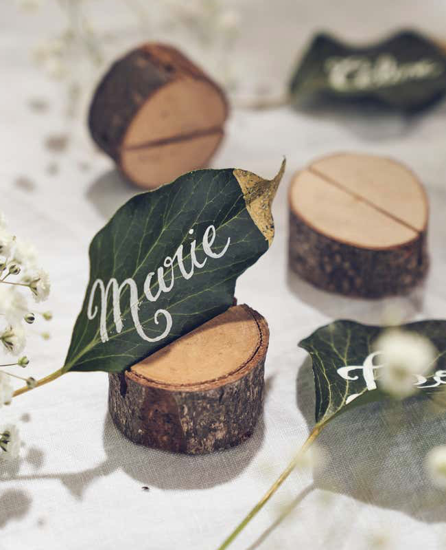 marque place rondin bois