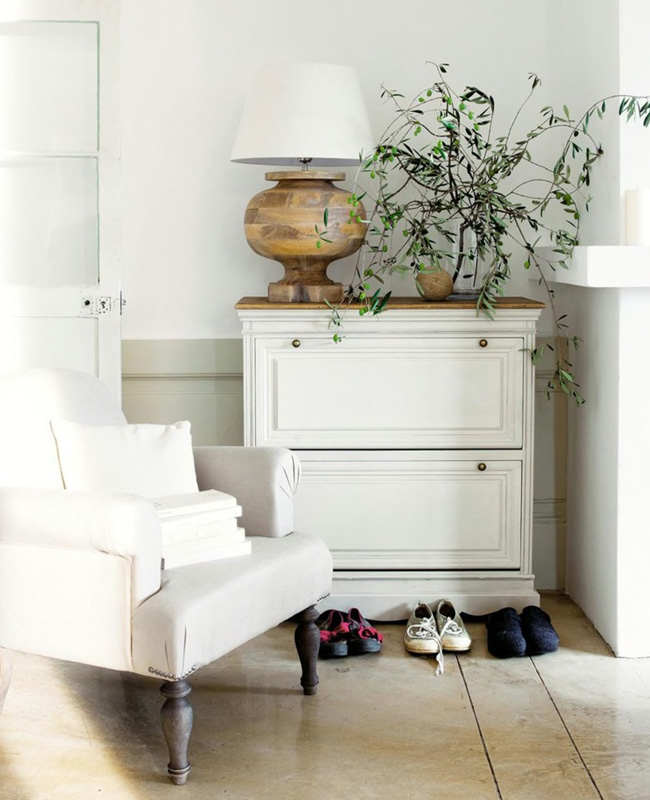 meuble chaussure campagne chic blanc