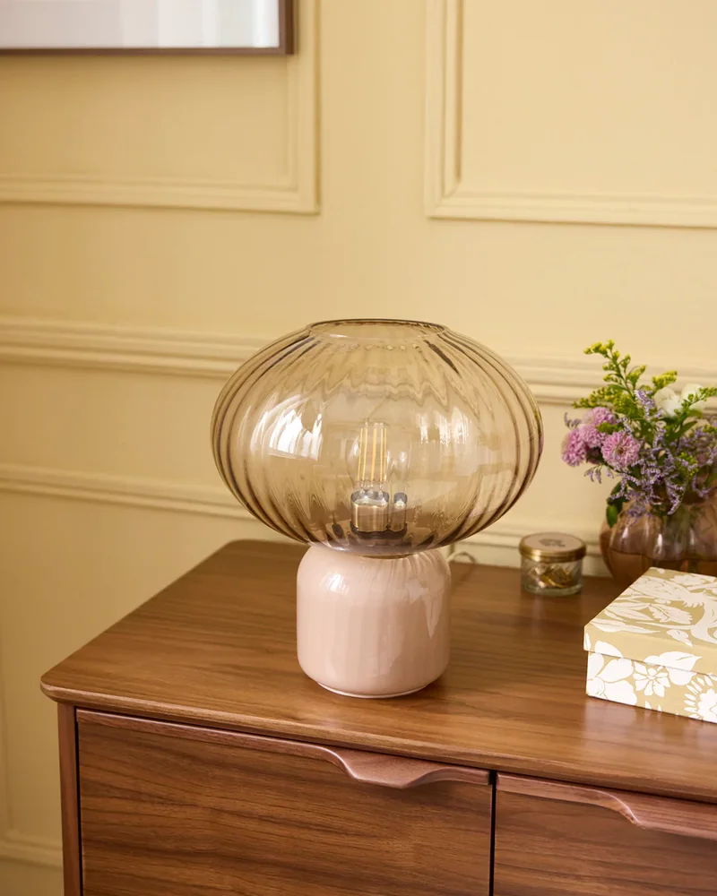 Petite lampe en céramique rose Cyrillus
