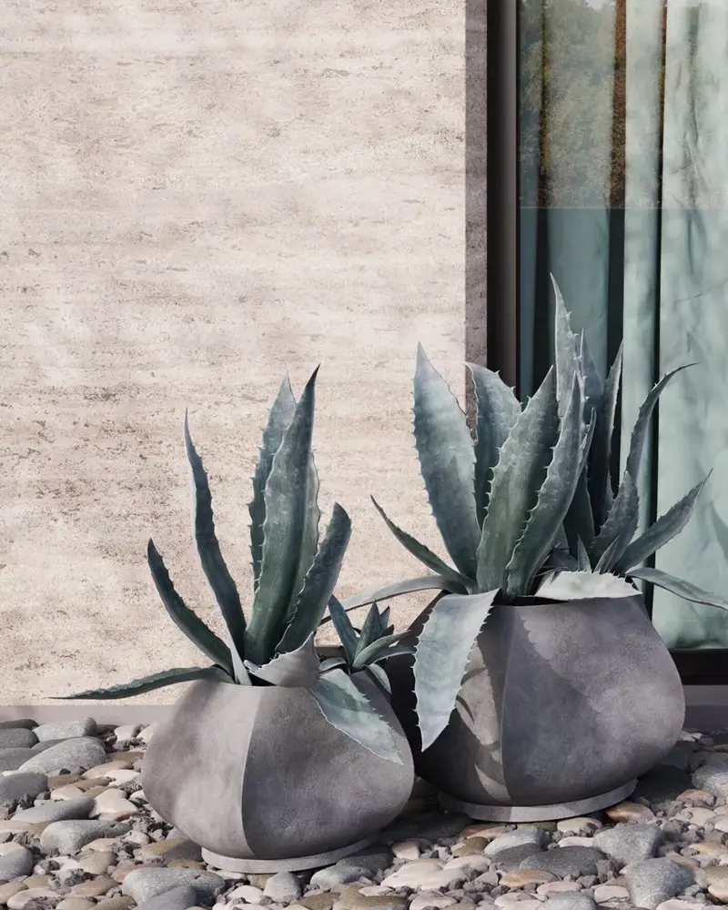 pot rond en beton