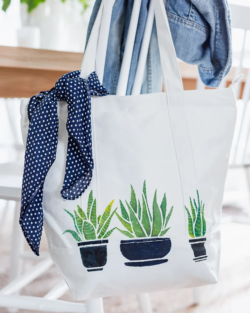 totebag vegetal peint diy