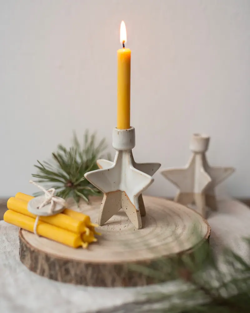 bougeoir noel étoile diy pate autodurcissante
