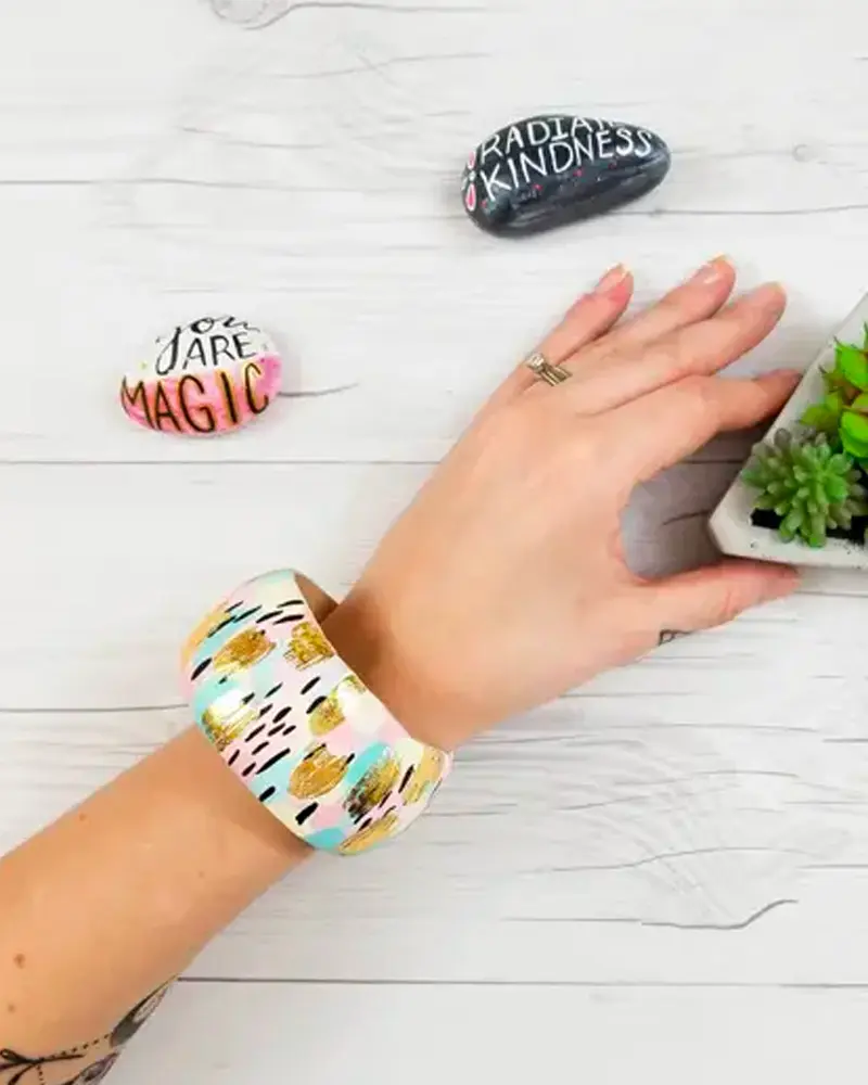 bracelet jonc peint diy
